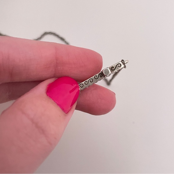 BRIGHTON Silver Tone Rhinestone Minimalist Religious Whimsygoth Cross Necklace - Picture 6 of 9